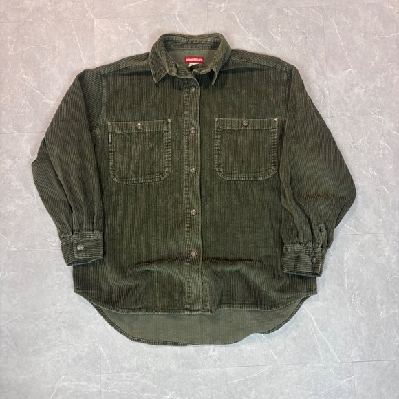 UNIONBAY Other - Unionbay Mens Vintage Olive Green Corduroy Button Down Shirt Medium Long Sleeve